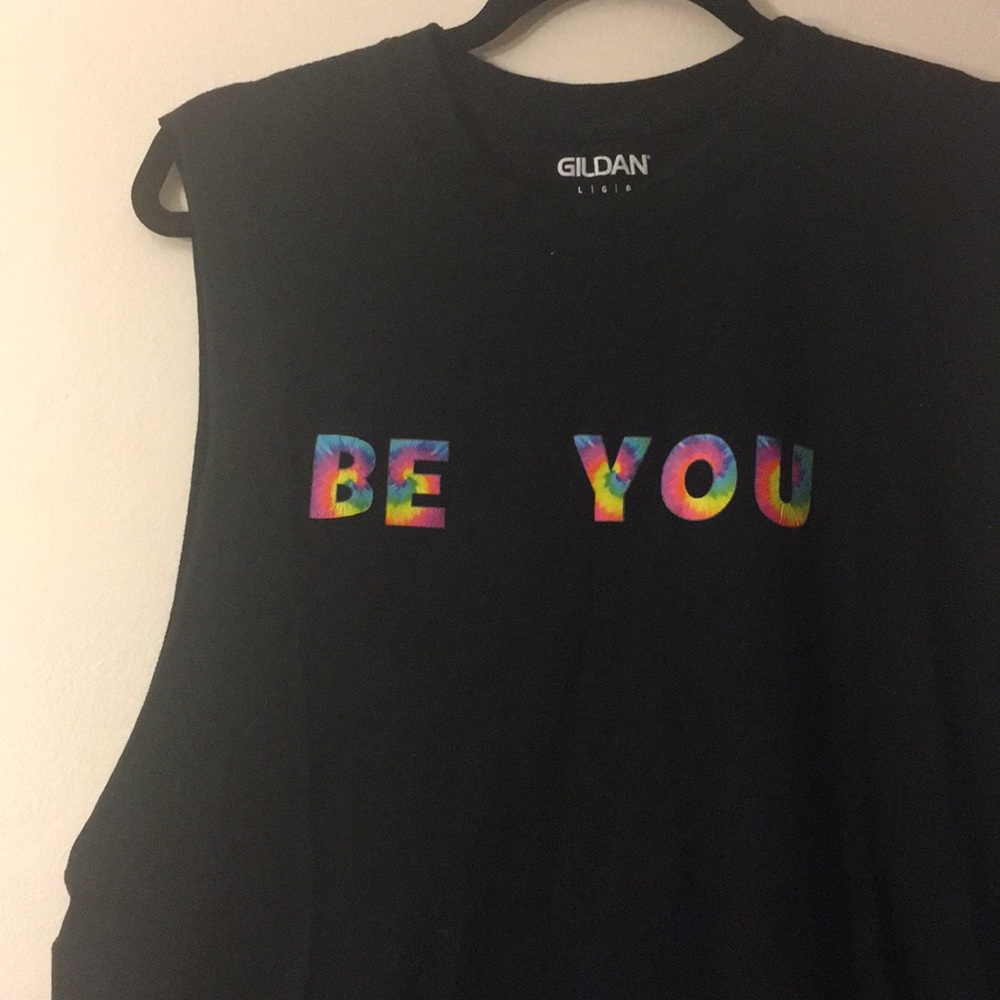 “Be you” tie dye muscle tee